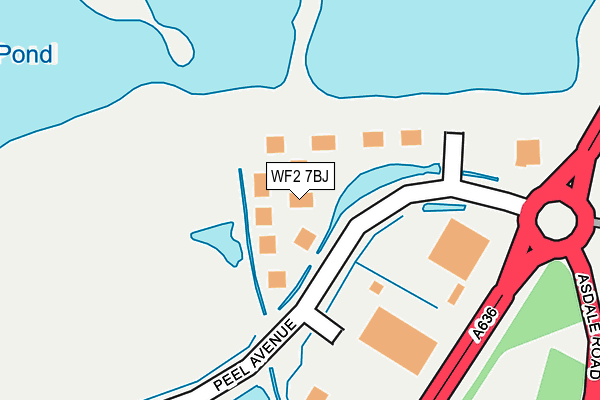 WF2 7BJ map - OS OpenMap – Local (Ordnance Survey)