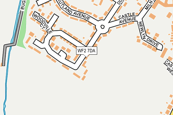 WF2 7DA map - OS OpenMap – Local (Ordnance Survey)