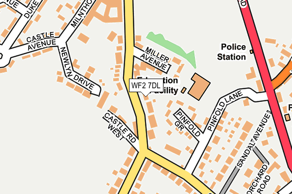 WF2 7DL map - OS OpenMap – Local (Ordnance Survey)