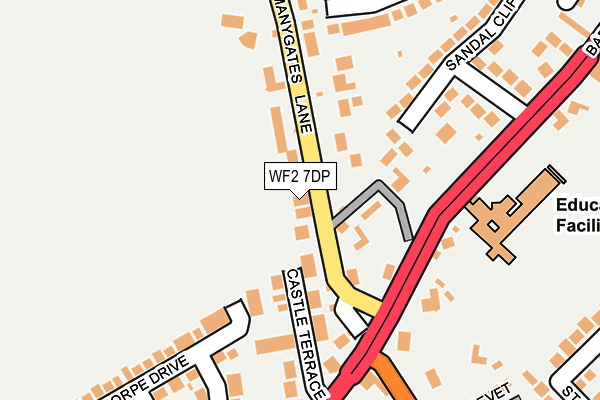 WF2 7DP map - OS OpenMap – Local (Ordnance Survey)