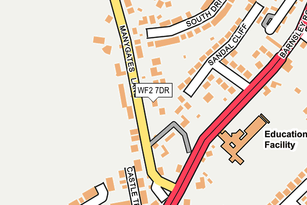WF2 7DR map - OS OpenMap – Local (Ordnance Survey)