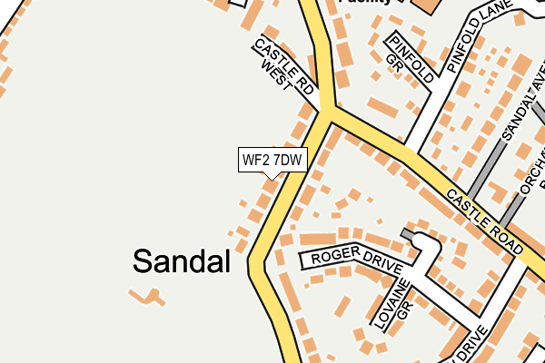 WF2 7DW map - OS OpenMap – Local (Ordnance Survey)