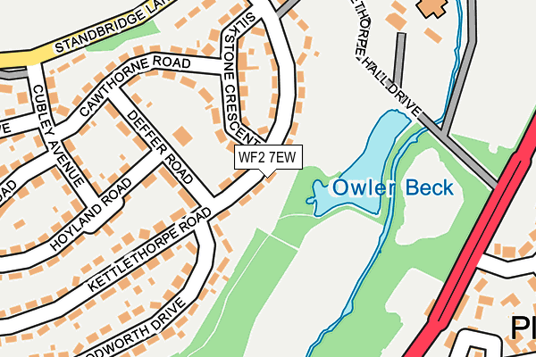 WF2 7EW map - OS OpenMap – Local (Ordnance Survey)