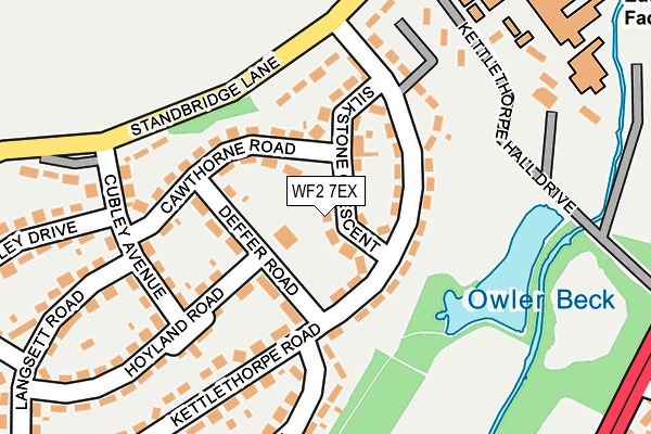 WF2 7EX map - OS OpenMap – Local (Ordnance Survey)