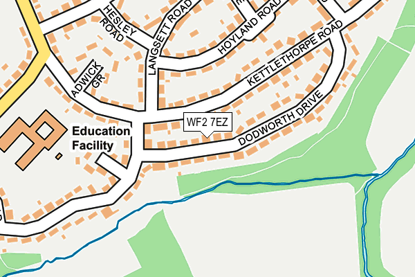 WF2 7EZ map - OS OpenMap – Local (Ordnance Survey)