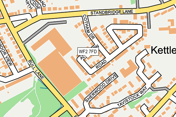WF2 7FD map - OS OpenMap – Local (Ordnance Survey)