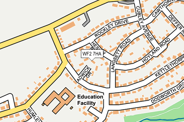 WF2 7HA map - OS OpenMap – Local (Ordnance Survey)