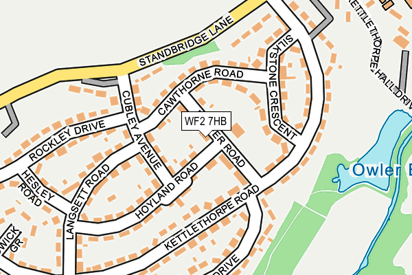 WF2 7HB map - OS OpenMap – Local (Ordnance Survey)
