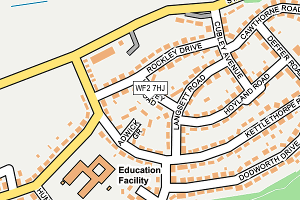 WF2 7HJ map - OS OpenMap – Local (Ordnance Survey)