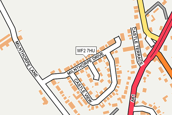 WF2 7HU map - OS OpenMap – Local (Ordnance Survey)
