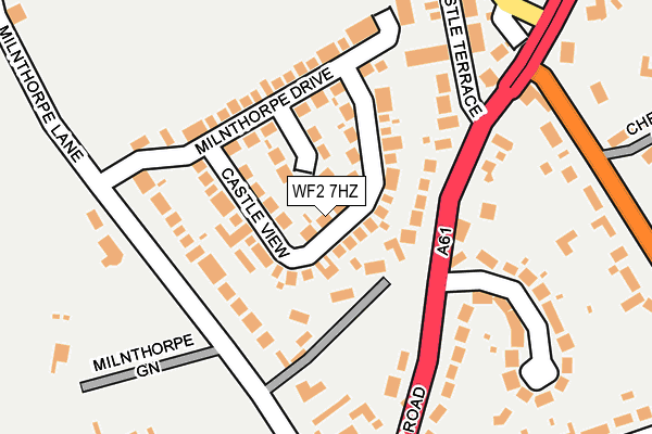 WF2 7HZ map - OS OpenMap – Local (Ordnance Survey)