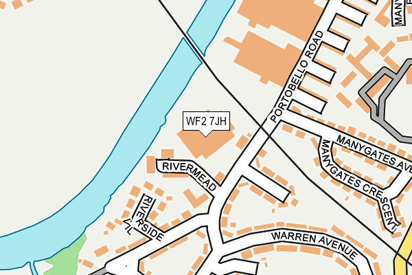 WF2 7JH map - OS OpenMap – Local (Ordnance Survey)