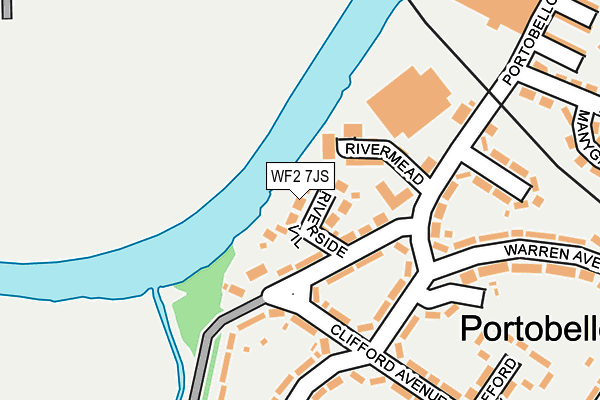 WF2 7JS map - OS OpenMap – Local (Ordnance Survey)