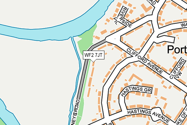WF2 7JT map - OS OpenMap – Local (Ordnance Survey)