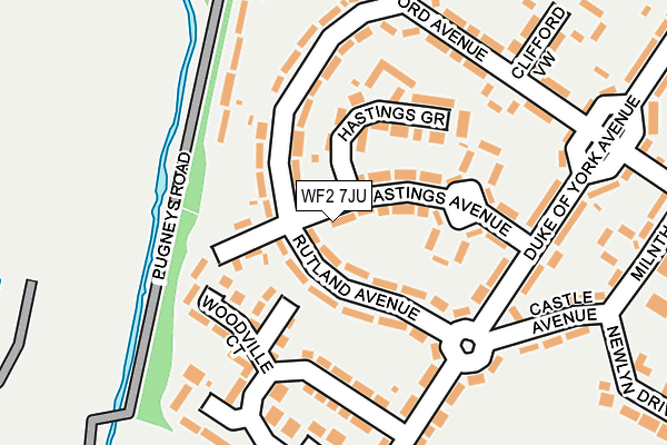 WF2 7JU map - OS OpenMap – Local (Ordnance Survey)