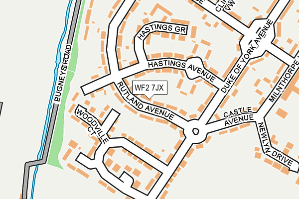 WF2 7JX map - OS OpenMap – Local (Ordnance Survey)