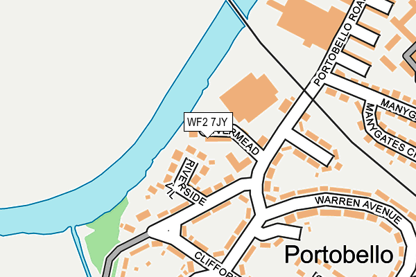 WF2 7JY map - OS OpenMap – Local (Ordnance Survey)