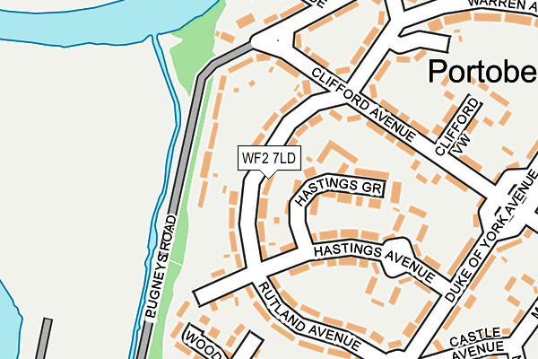 WF2 7LD map - OS OpenMap – Local (Ordnance Survey)