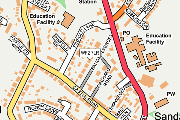 WF2 7LR map - OS OpenMap – Local (Ordnance Survey)