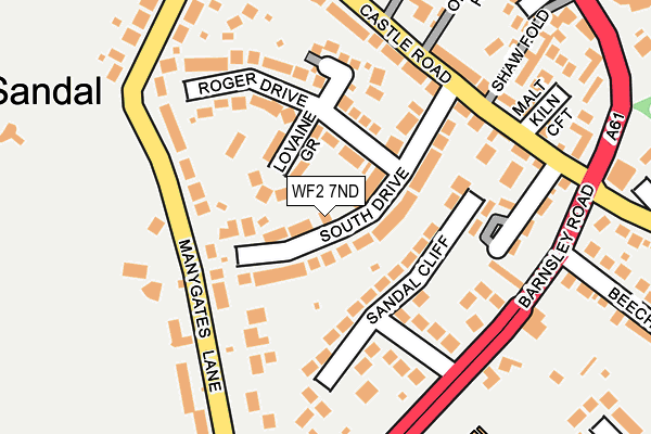 WF2 7ND map - OS OpenMap – Local (Ordnance Survey)