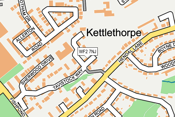 WF2 7NJ map - OS OpenMap – Local (Ordnance Survey)