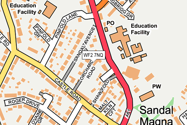 WF2 7NQ map - OS OpenMap – Local (Ordnance Survey)