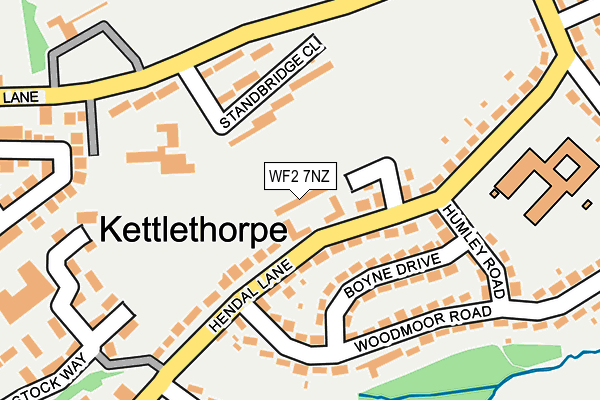 WF2 7NZ map - OS OpenMap – Local (Ordnance Survey)