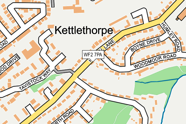 WF2 7PA map - OS OpenMap – Local (Ordnance Survey)