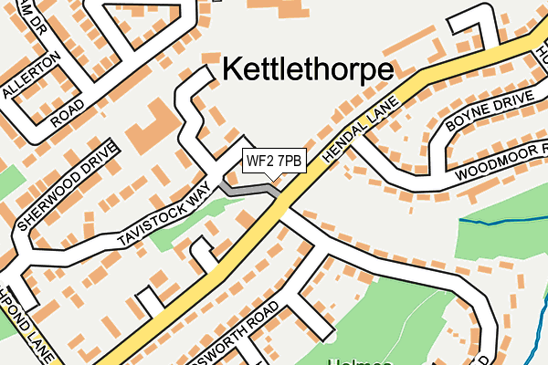 WF2 7PB map - OS OpenMap – Local (Ordnance Survey)