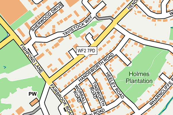 WF2 7PD map - OS OpenMap – Local (Ordnance Survey)