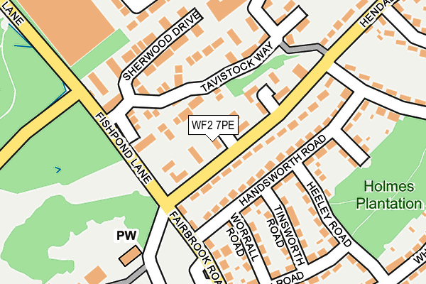 WF2 7PE map - OS OpenMap – Local (Ordnance Survey)