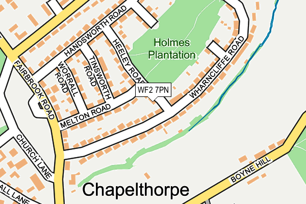 WF2 7PN map - OS OpenMap – Local (Ordnance Survey)