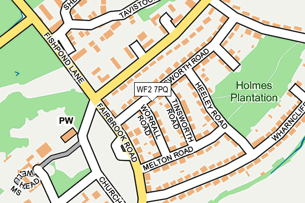 WF2 7PQ map - OS OpenMap – Local (Ordnance Survey)