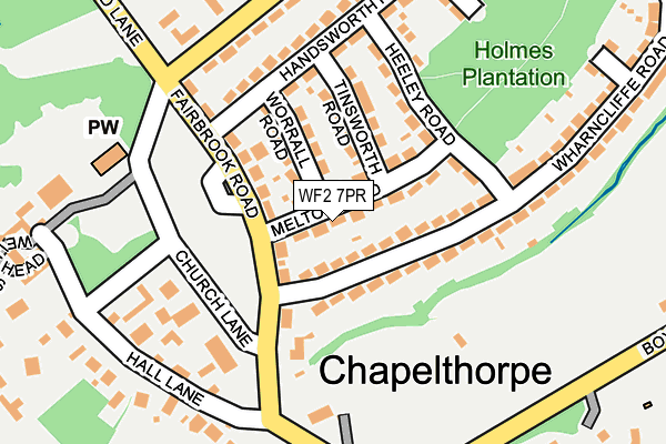 WF2 7PR map - OS OpenMap – Local (Ordnance Survey)