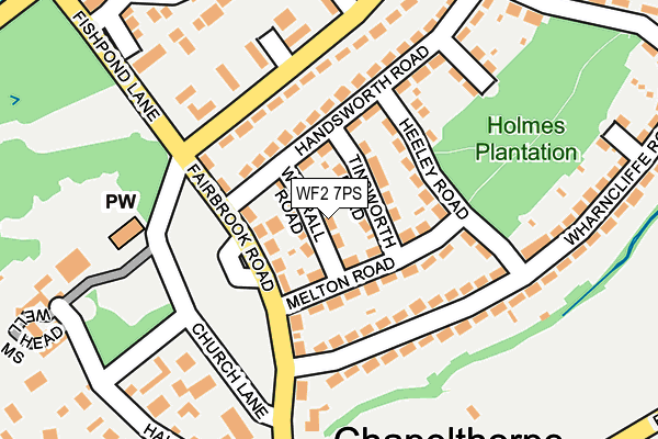 WF2 7PS map - OS OpenMap – Local (Ordnance Survey)