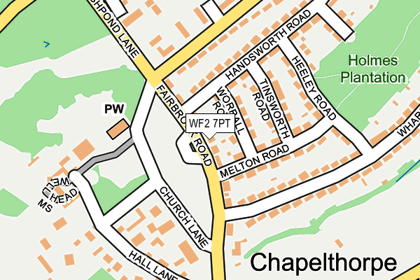 WF2 7PT map - OS OpenMap – Local (Ordnance Survey)