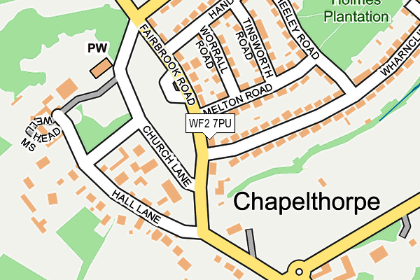 WF2 7PU map - OS OpenMap – Local (Ordnance Survey)