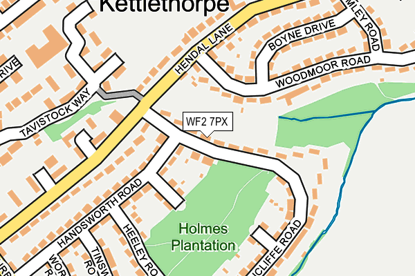 WF2 7PX map - OS OpenMap – Local (Ordnance Survey)