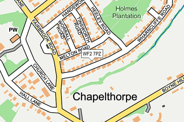 WF2 7PZ map - OS OpenMap – Local (Ordnance Survey)