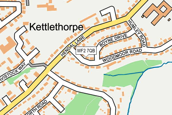 WF2 7QB map - OS OpenMap – Local (Ordnance Survey)