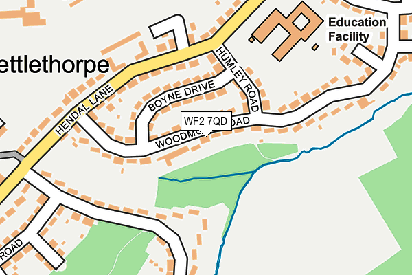 WF2 7QD map - OS OpenMap – Local (Ordnance Survey)