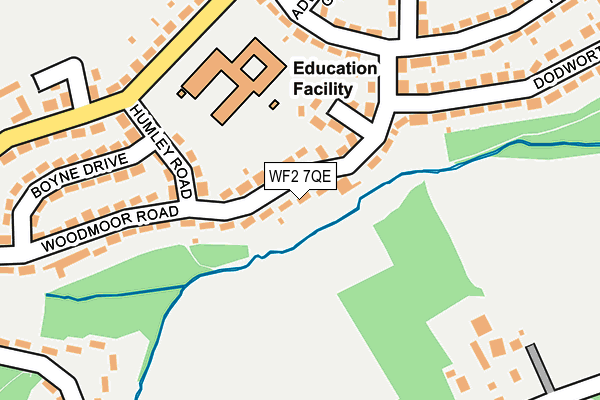 WF2 7QE map - OS OpenMap – Local (Ordnance Survey)