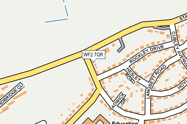 WF2 7QR map - OS OpenMap – Local (Ordnance Survey)