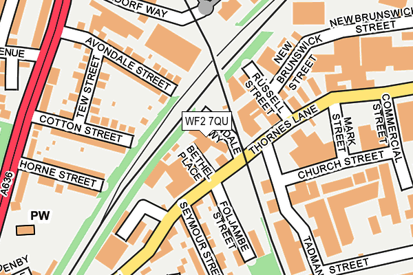 WF2 7QU map - OS OpenMap – Local (Ordnance Survey)