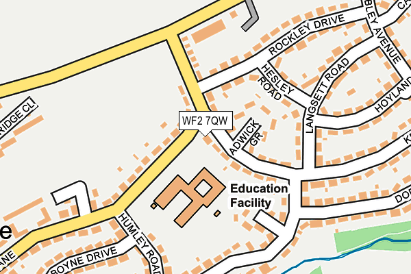 WF2 7QW map - OS OpenMap – Local (Ordnance Survey)