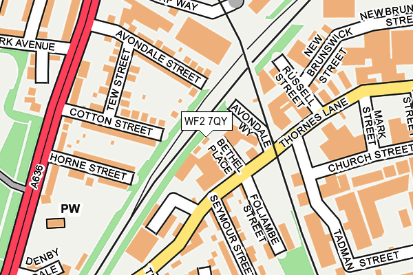 WF2 7QY map - OS OpenMap – Local (Ordnance Survey)