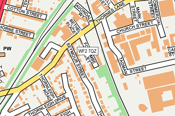 WF2 7QZ map - OS OpenMap – Local (Ordnance Survey)