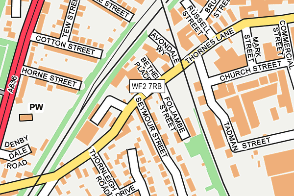 WF2 7RB map - OS OpenMap – Local (Ordnance Survey)