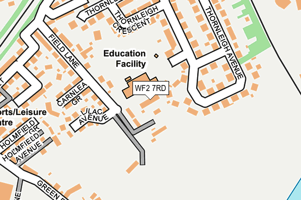 WF2 7RD map - OS OpenMap – Local (Ordnance Survey)