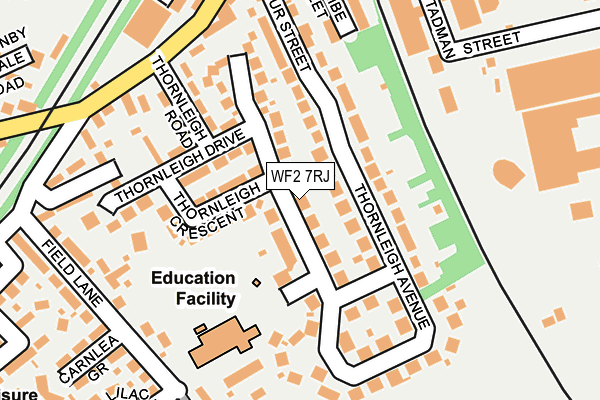 WF2 7RJ map - OS OpenMap – Local (Ordnance Survey)